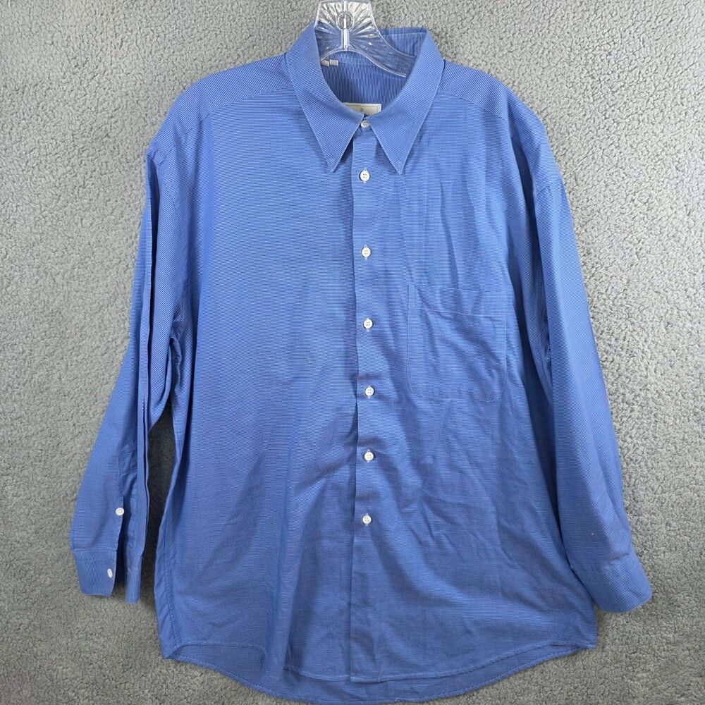 Ermenegildo Zegna Soft Button Up Blue Micro Check Shirt Size 42/16.5